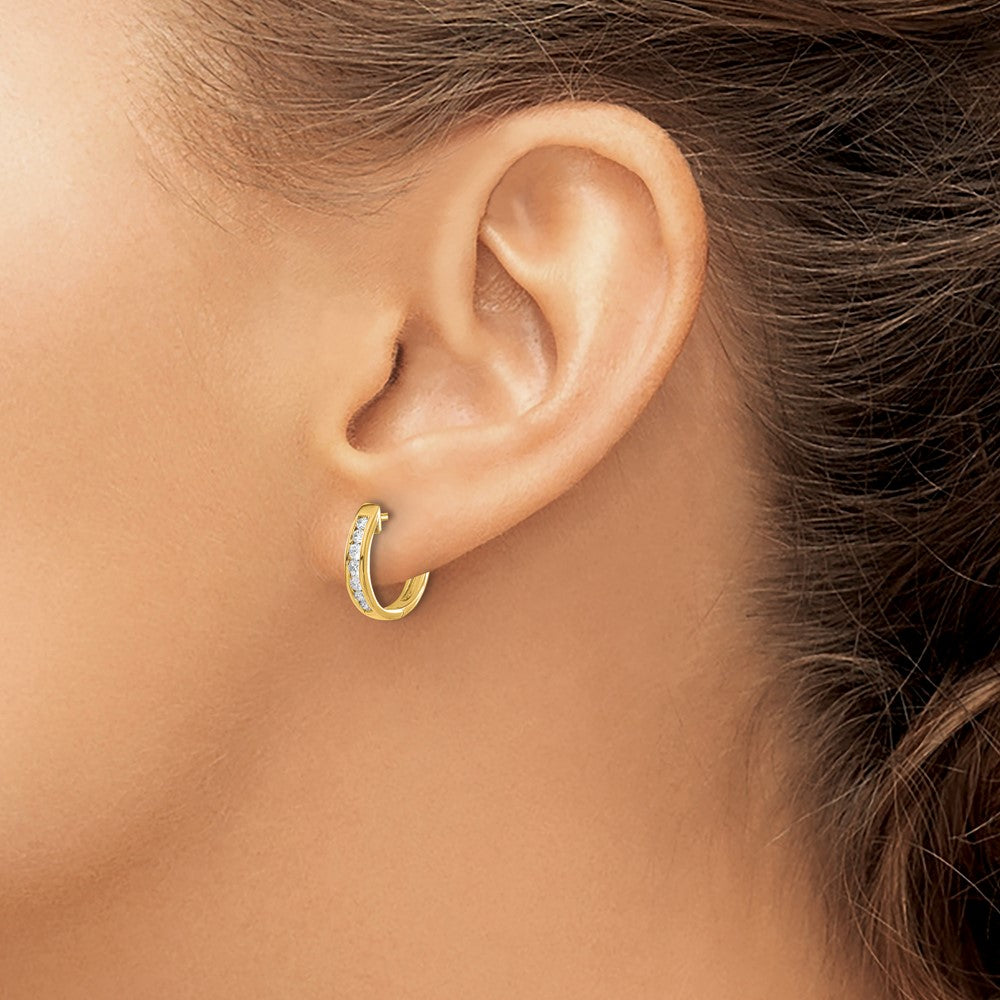 14K Lab Grown Diamond VS/SI FGH Hinged Hoop Earrings
