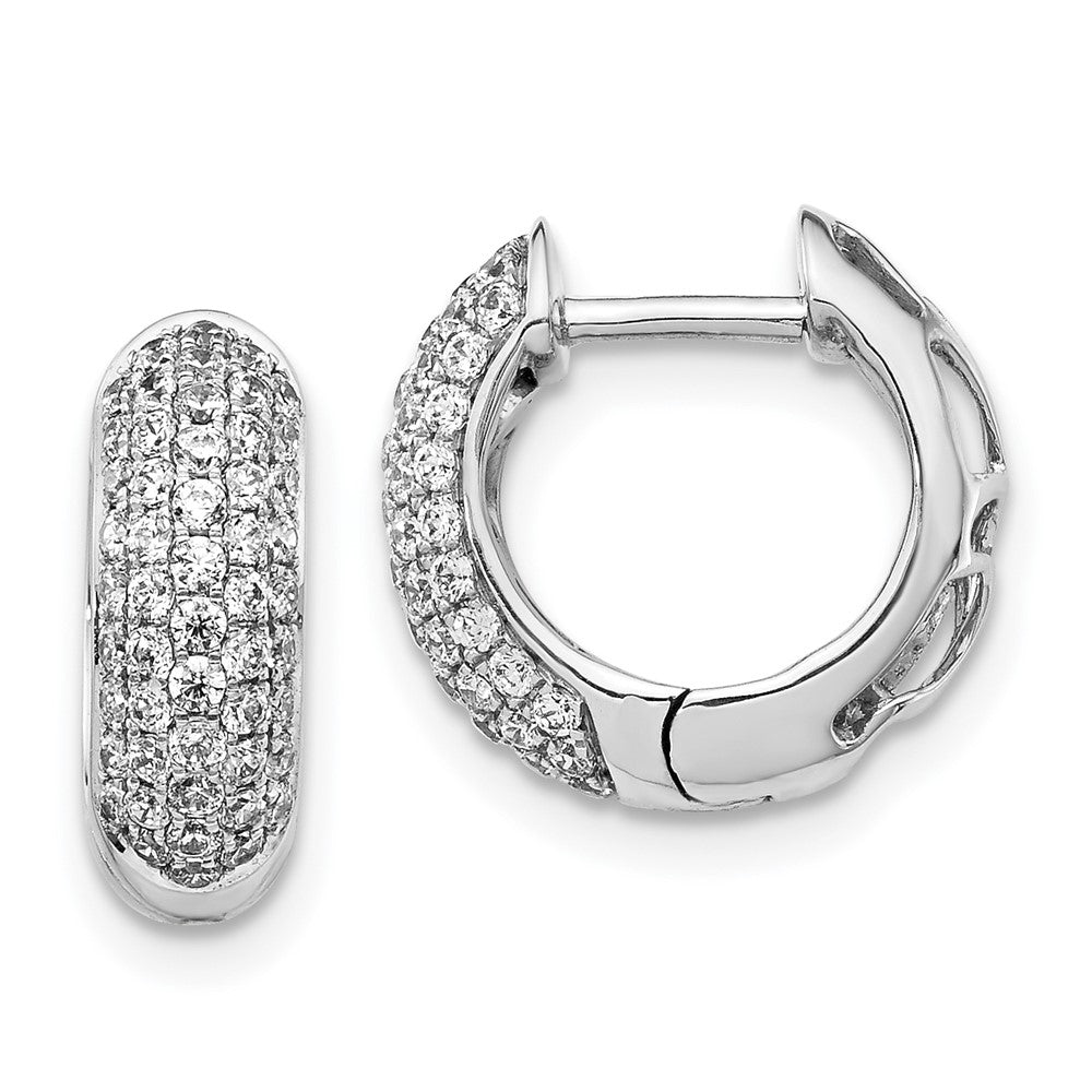14K White Gold Lab Grown VS/SI FGH Dia Hinged Hoop Earrings