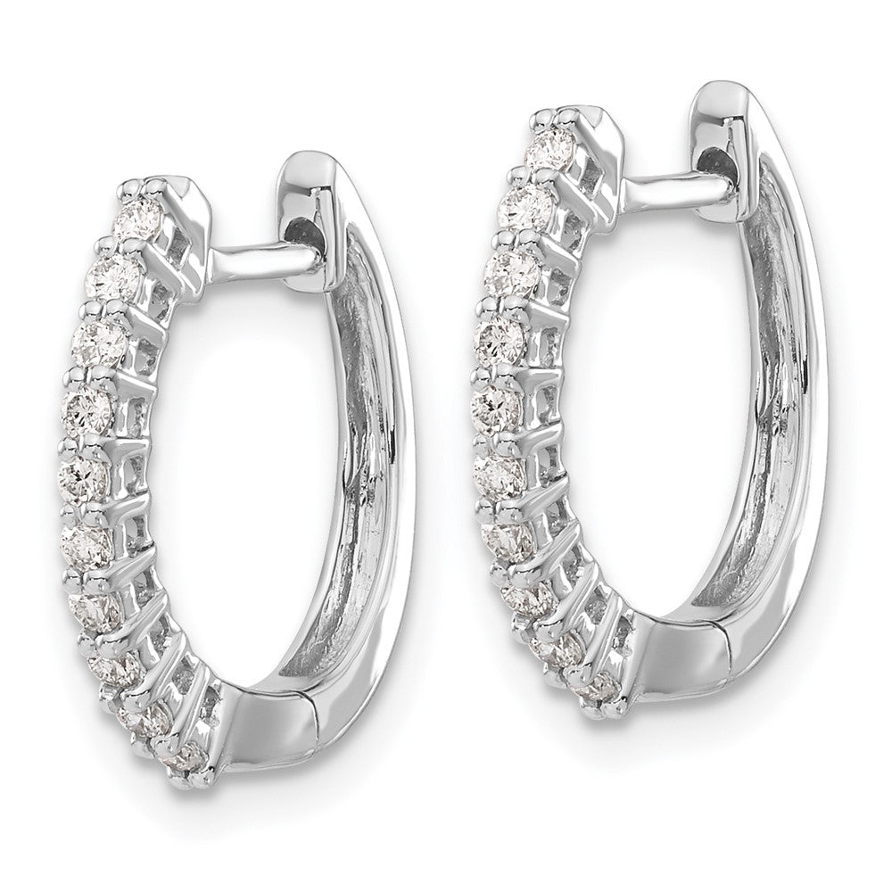 14K White Gold Lab Grown Diamond VS/SI FGH Hinged Hoop Earrings