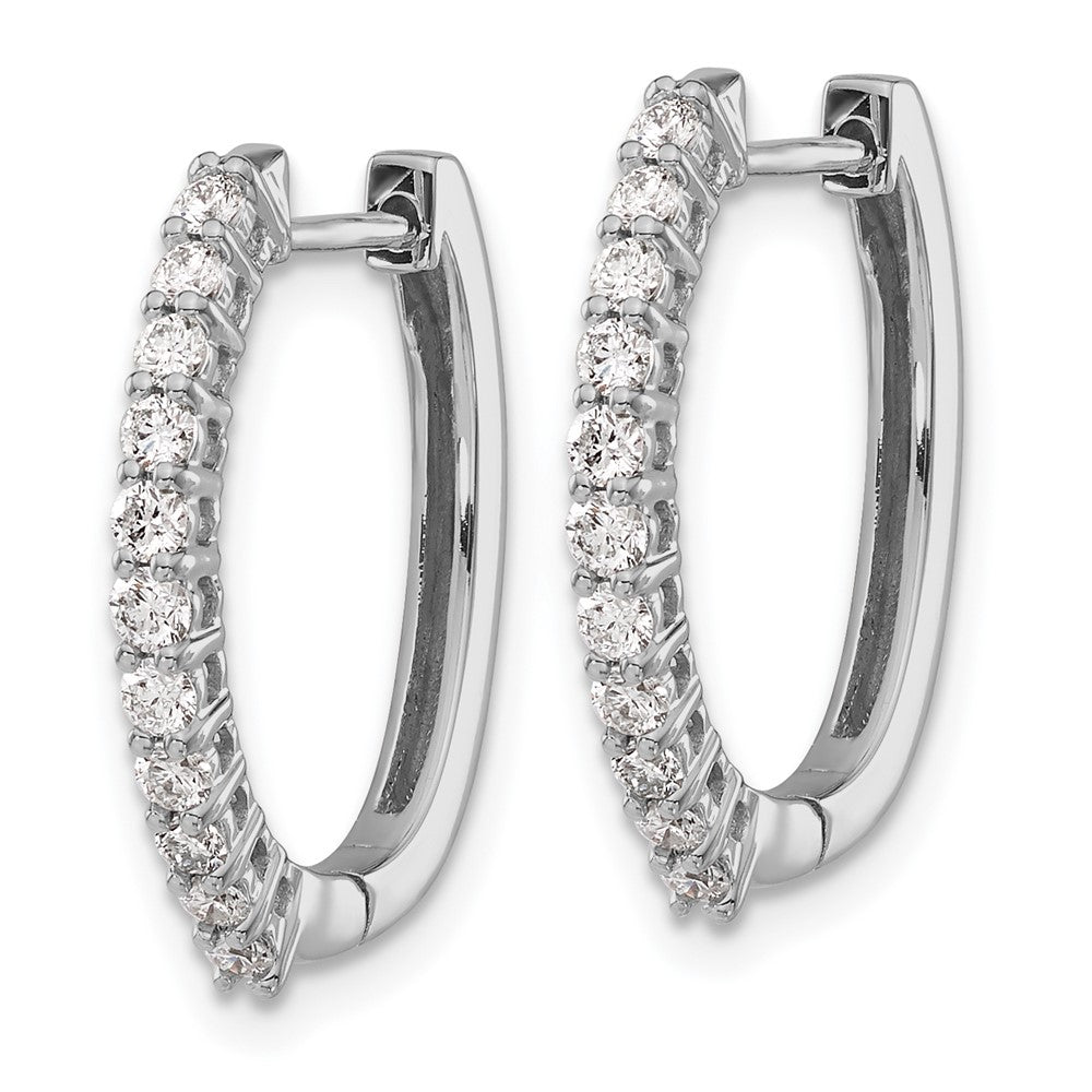 14K White Gold Lab Grown Diamond VS/SI FGH Hinged Hoop Earrings