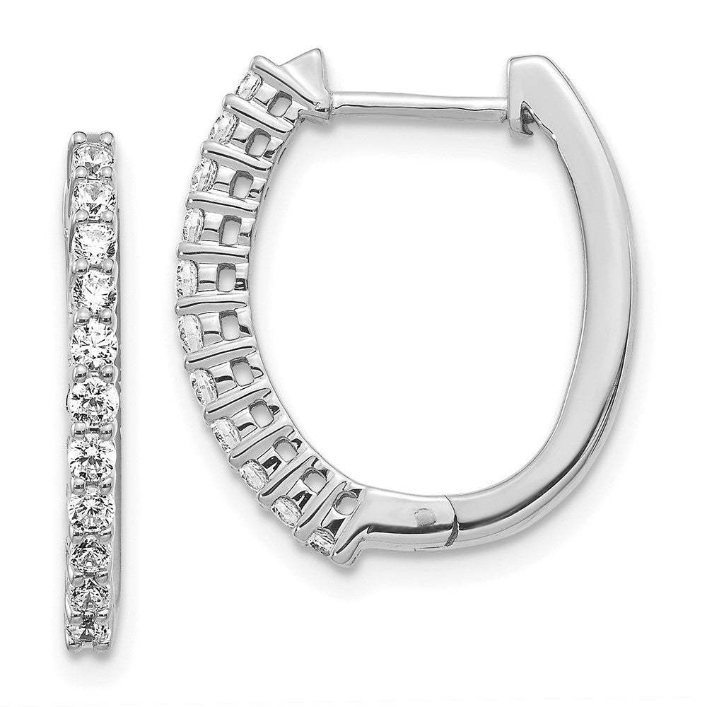 14K White Gold Lab Grown Diamond VS/SI FGH Hinged Hoop Earrings