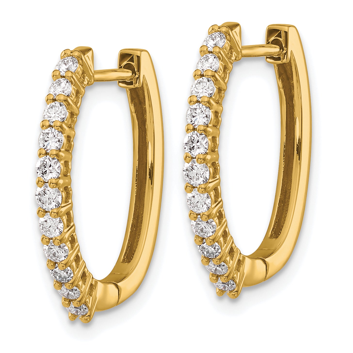 14K Lab Grown Diamond Vs/Si Fgh Hinged Hoop Earrings