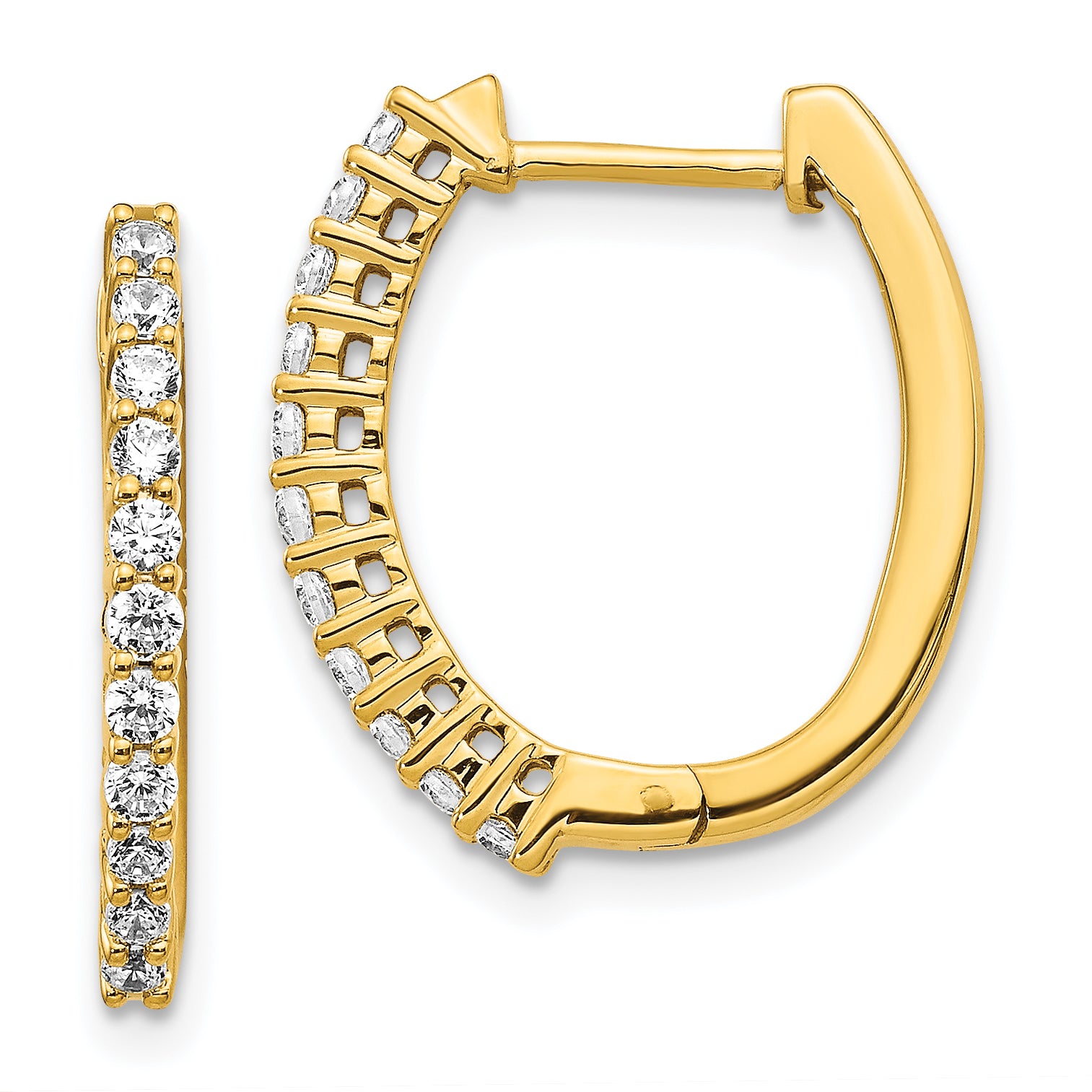 14K Lab Grown Diamond Vs/Si Fgh Hinged Hoop Earrings