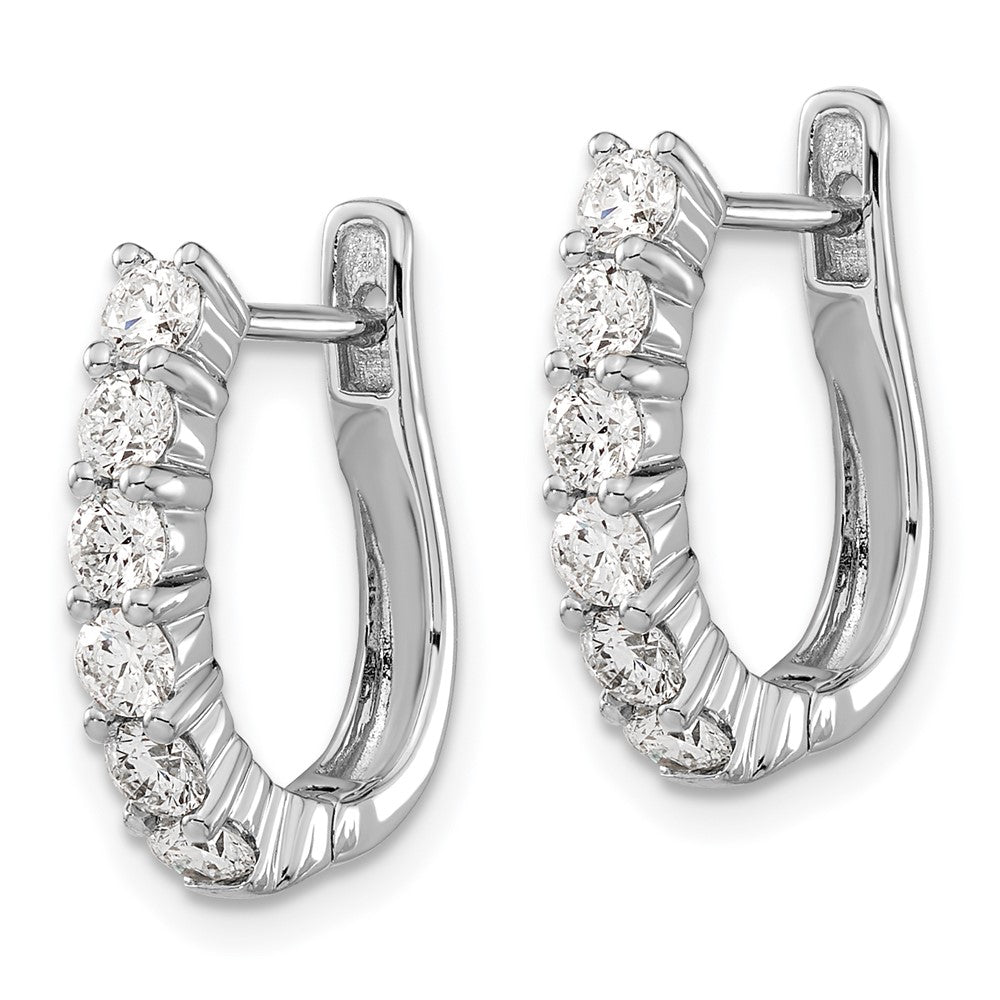 14K White Gold Lab Grown Diamond VS/SI FGH Hinged Hoop Earrings