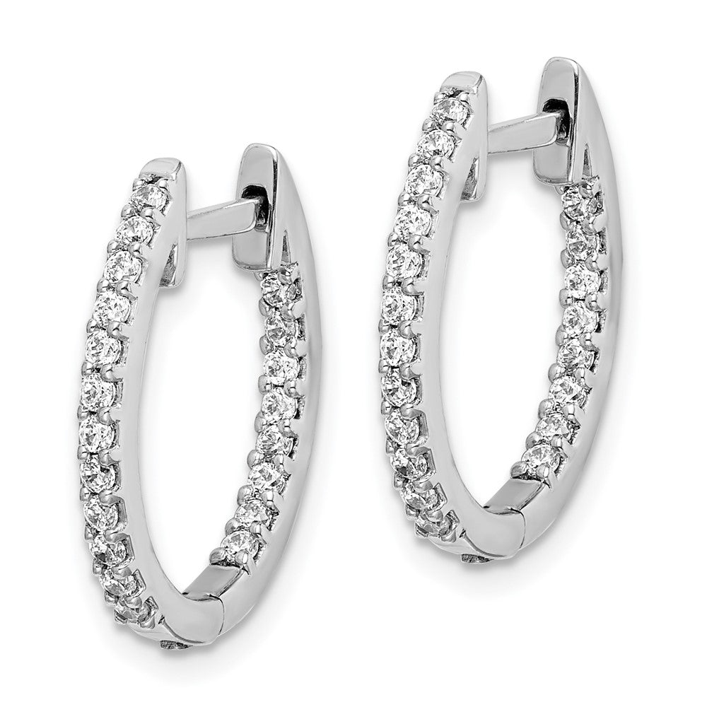 14kw Lab Grown Dia. VS/SI FGH In/Out Hinged Hoop Earrings