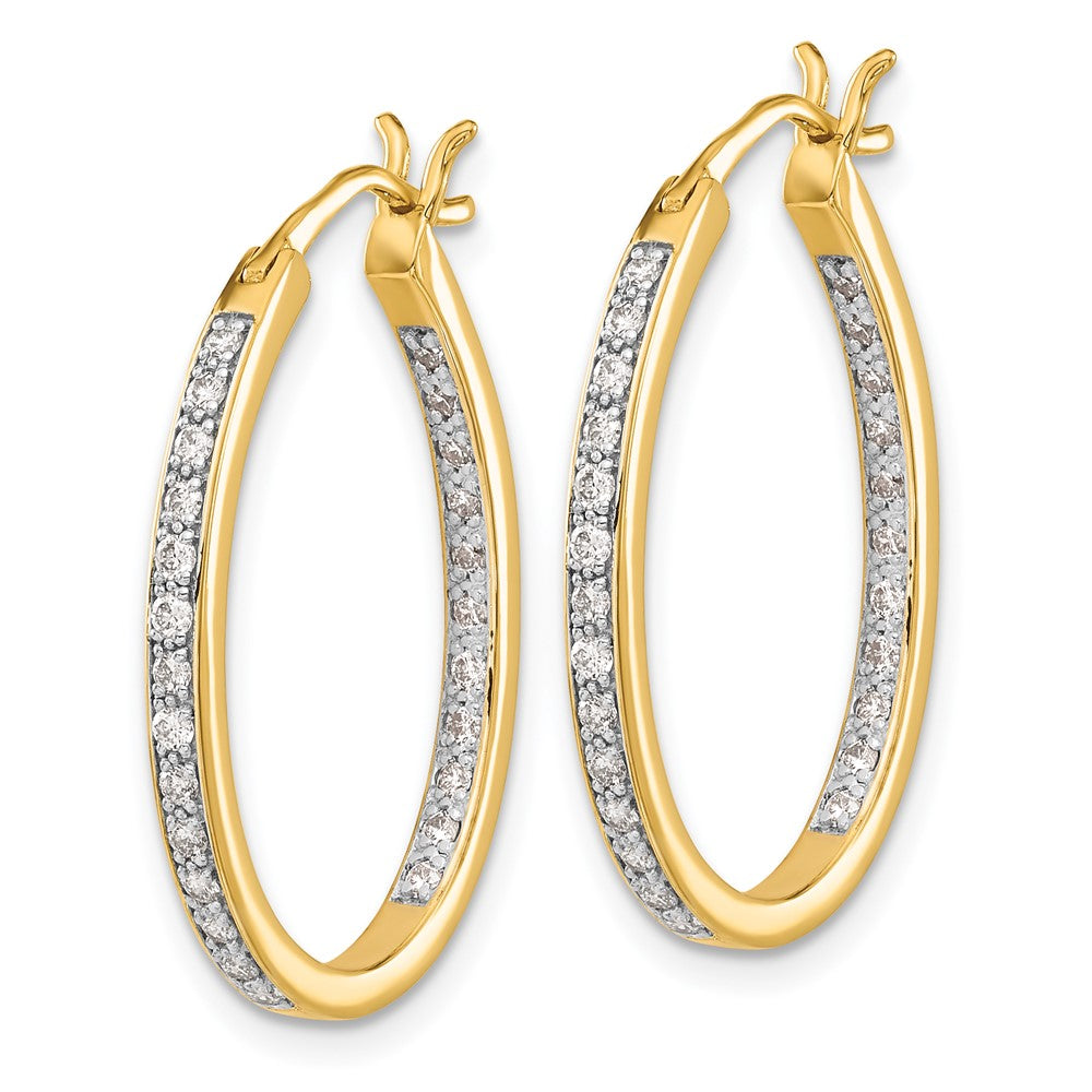 14K Lab Grown VS/SI FGH Dia In/Out Hoop Earrings