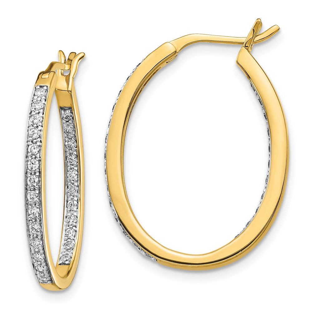 14K Lab Grown VS/SI FGH Dia In/Out Hoop Earrings