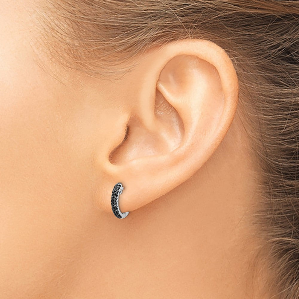 14K White Gold Lab Grown VS/SI FGH Dia Hinged Hoop Earrings