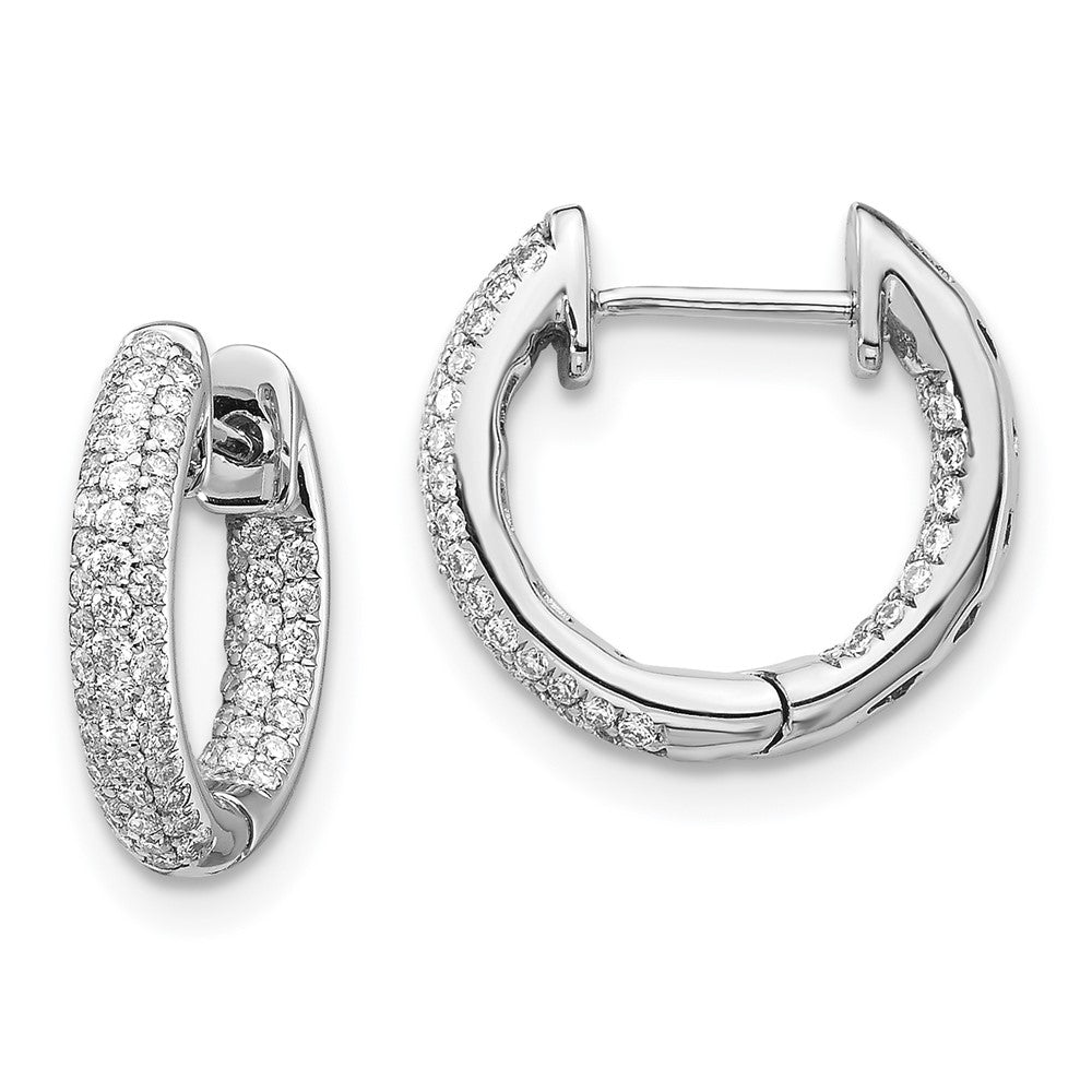 14K White Gold Lab Grown VS/SI FGH Dia Hinged Hoop Earrings