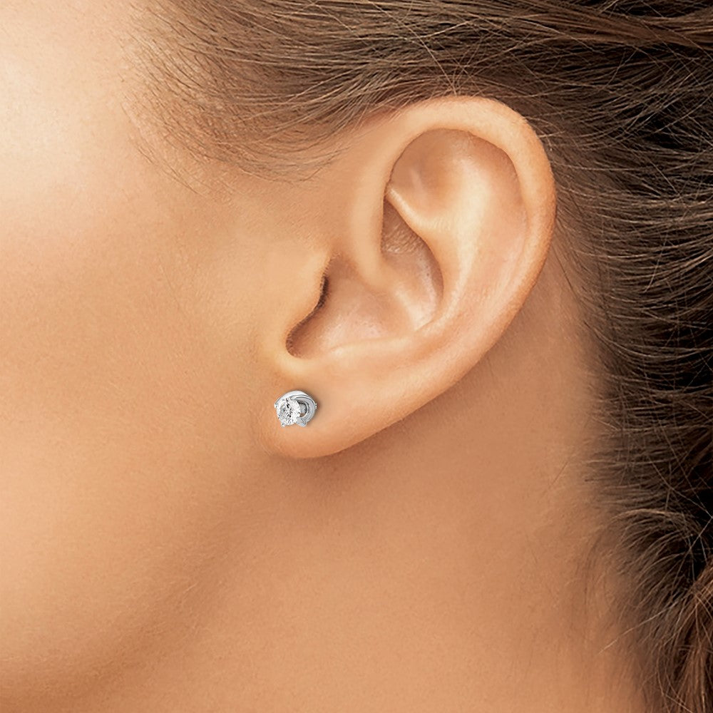 14K White Gold Lab Grown VS/SI FGH Dia Twist Earrings