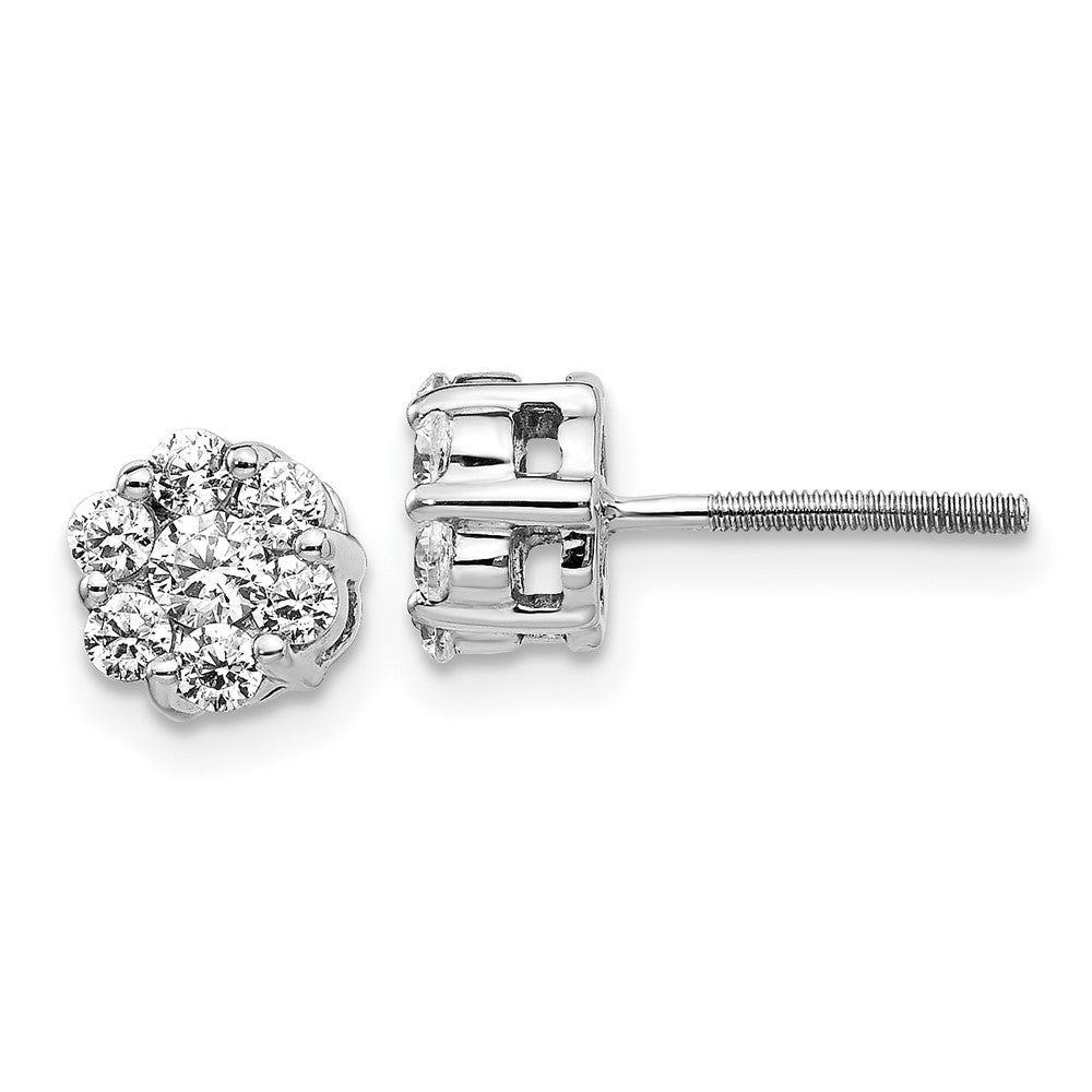 14K White Gold Lab Grown Diamond VS/SI FGH Cluster Screwback Earring