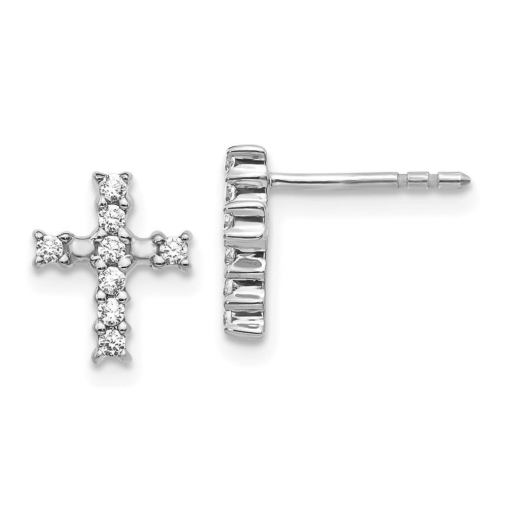 14K White Gold Lab Grown Diamond VS/SI FGH Cross Post Earrings
