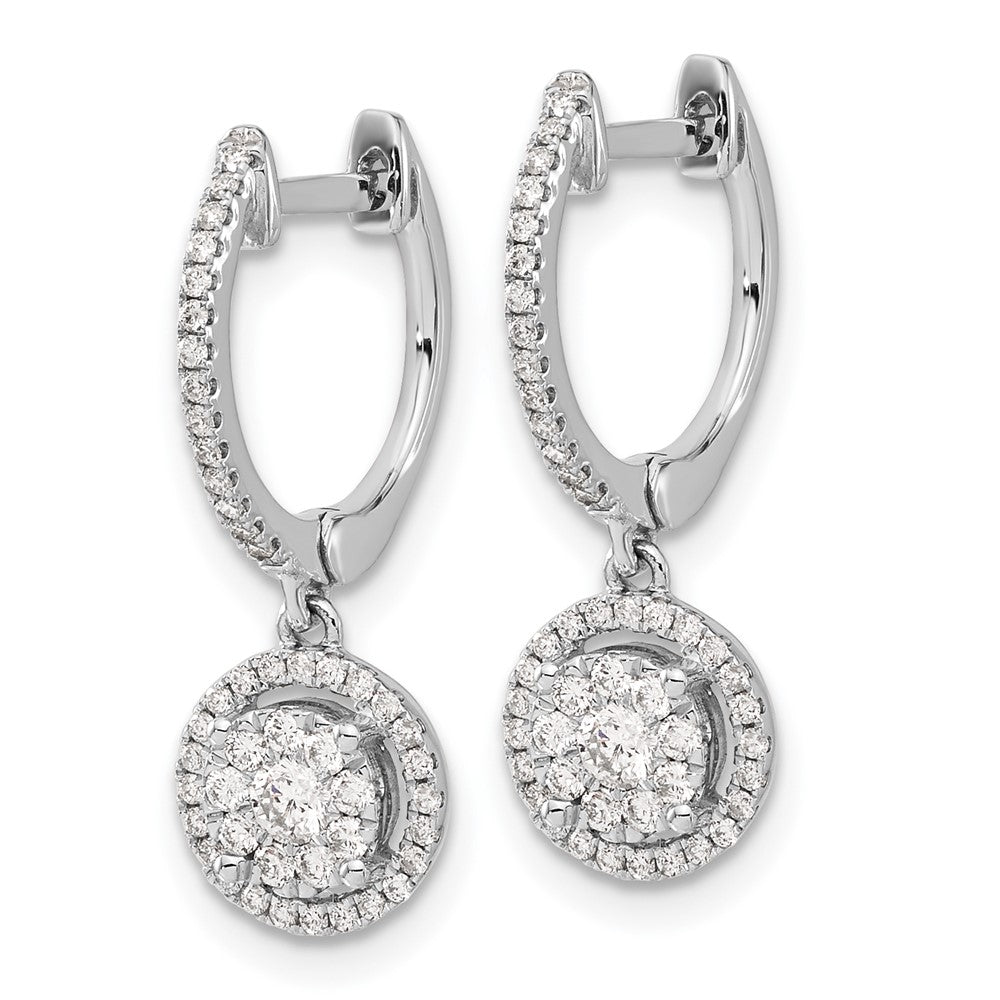 14K White Gold Lab Grown VS/SI FGH Dia Hinged Hoop Earrings
