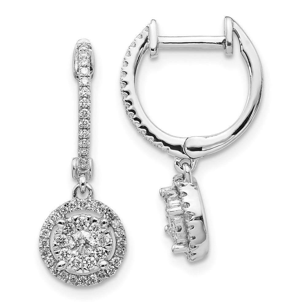 14K White Gold Lab Grown VS/SI FGH Dia Hinged Hoop Earrings