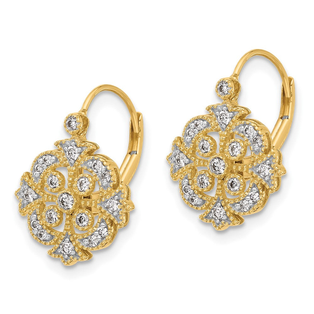 14K Lab Grown Diamond VS/SI FGH Leverback Earrings