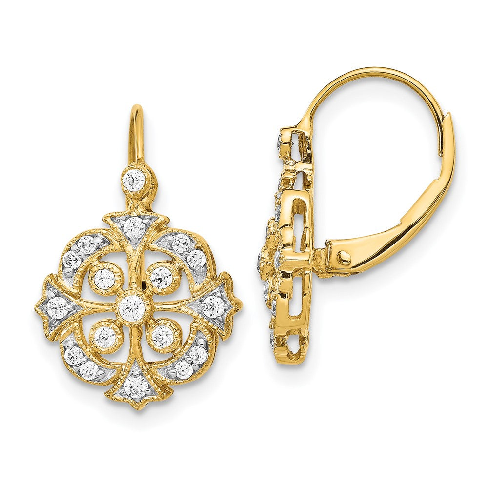 14K Lab Grown Diamond VS/SI FGH Leverback Earrings