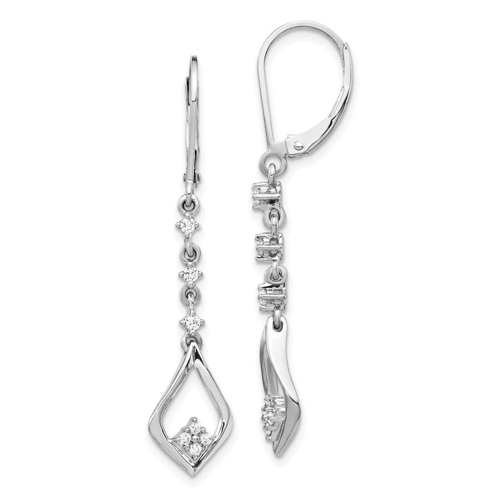 14K White Gold Lab Grown Diamond VS/SI FGH Leverback Earrings