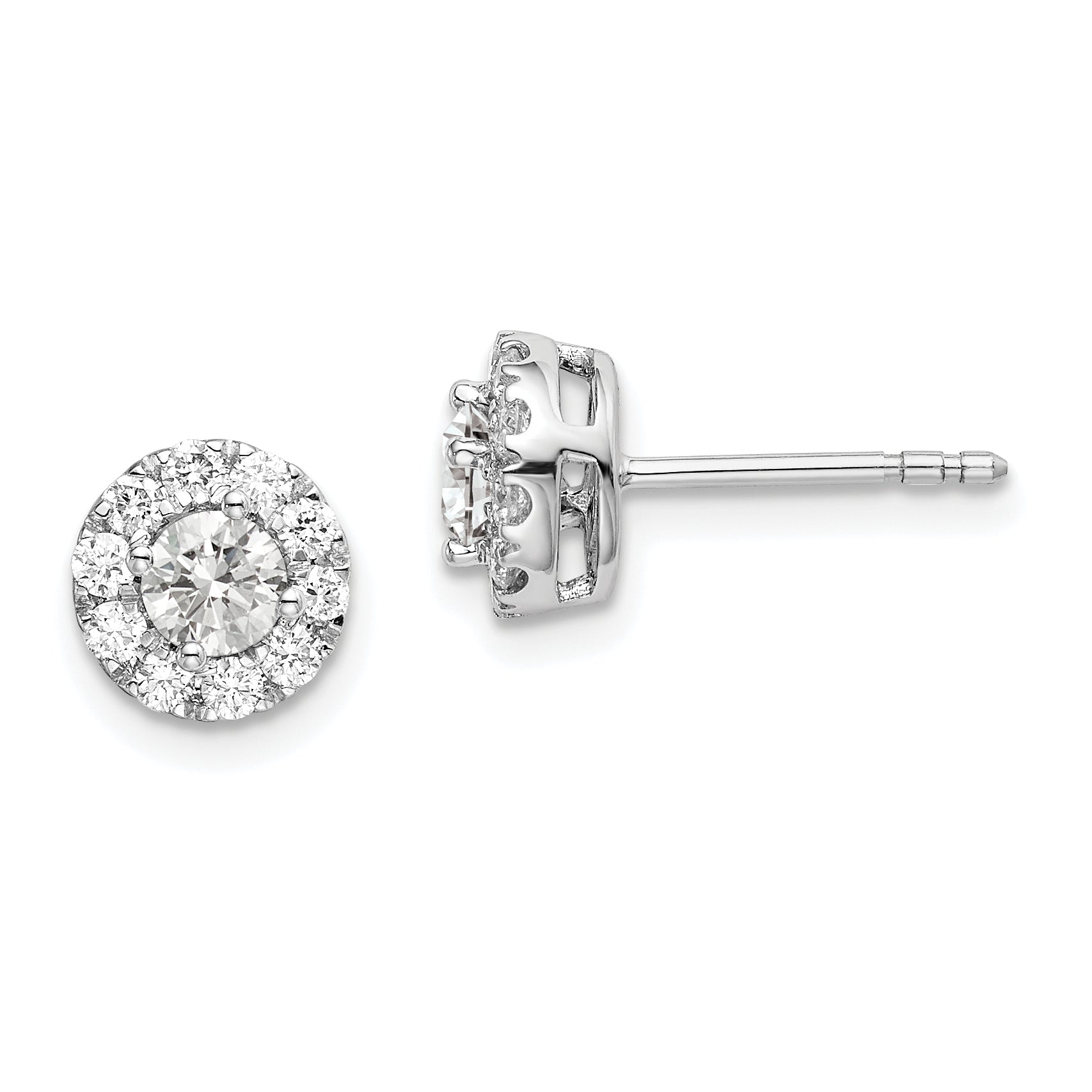 14K White Gold Lab Grown Diamond Vs/Si Fgh Round Halo Earrings