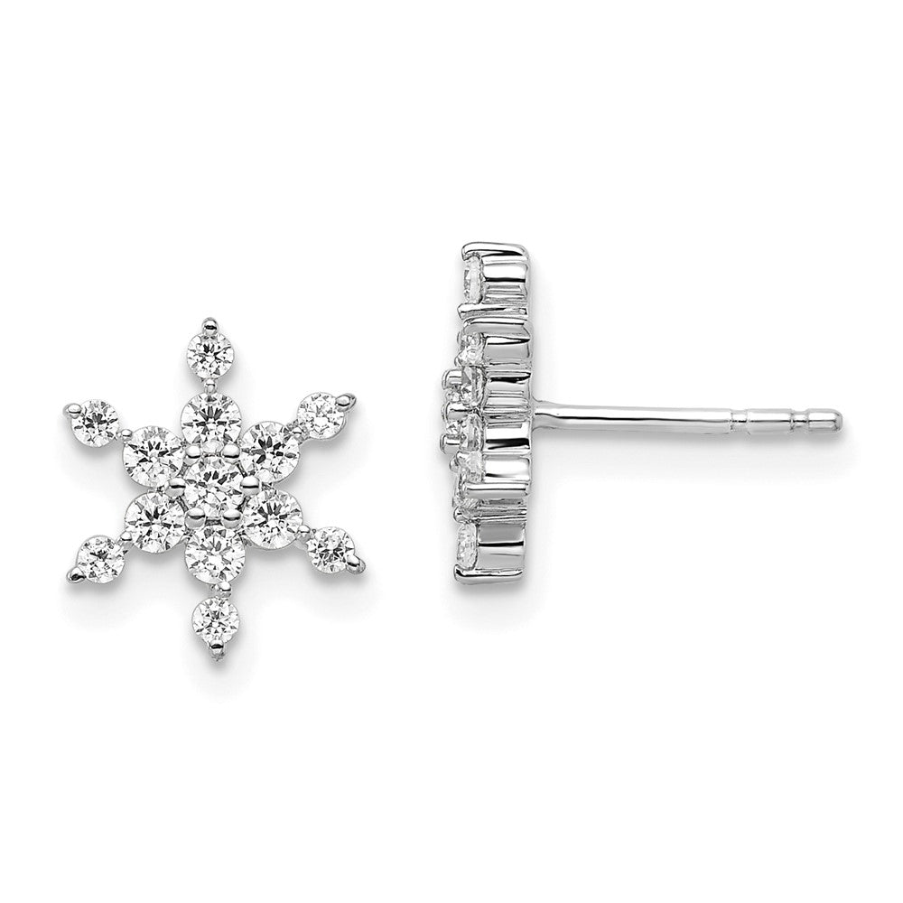 14K White Gold Lab Grown Diamond VS/SI FGH Star Post Earrings