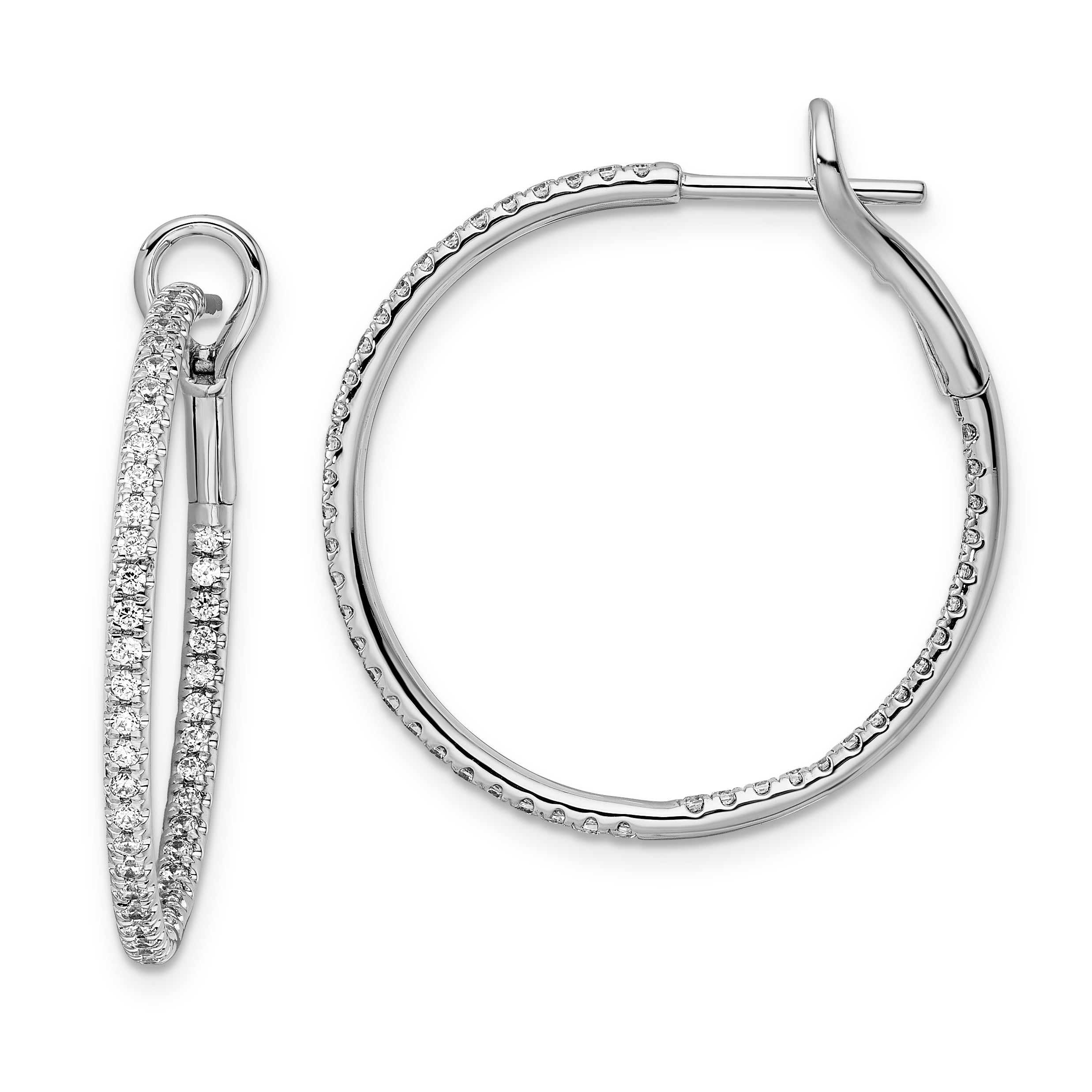 14K White Gold Lab Grown Diamond Vs/Si Fgh In & Out Hoop Earrings