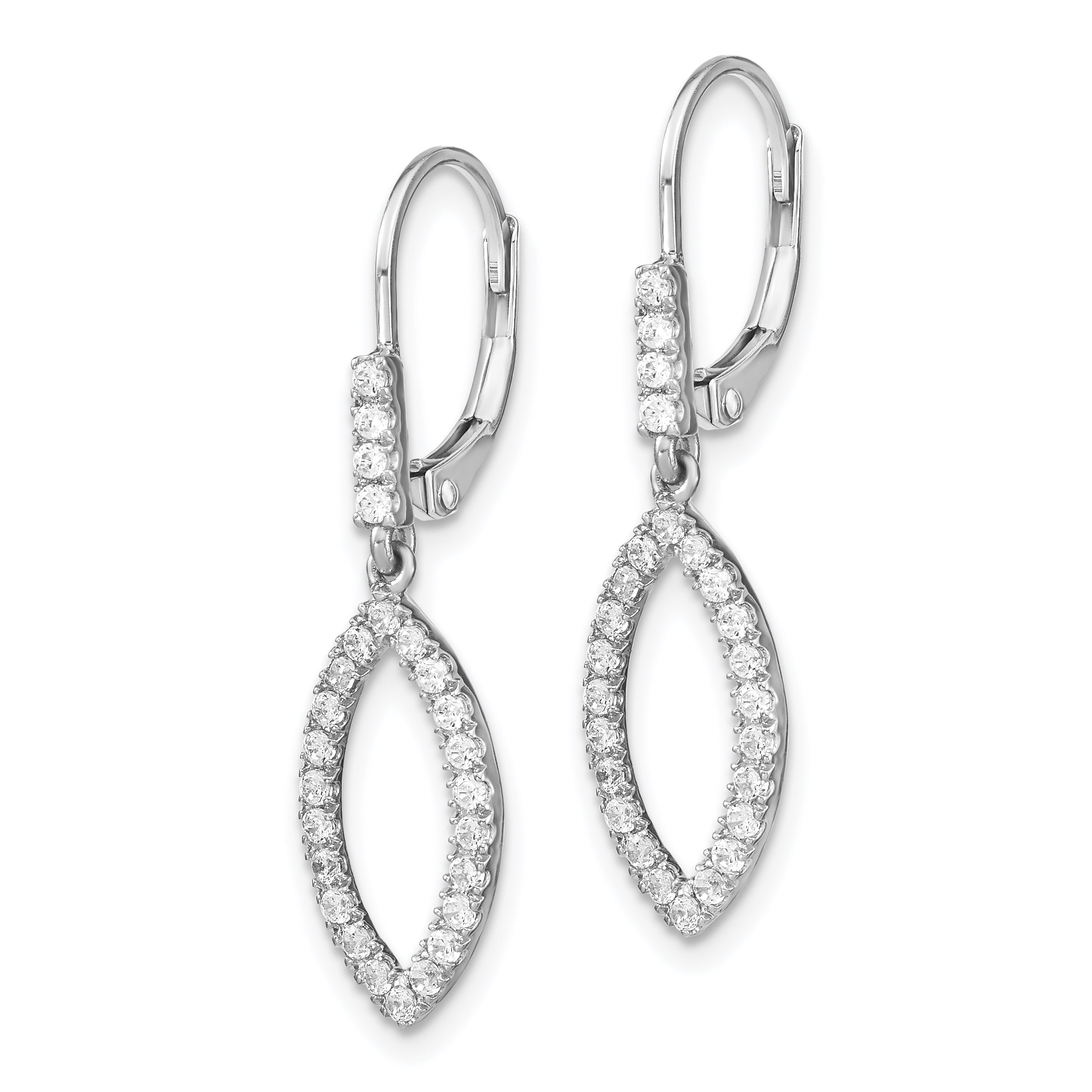 14K White Gold Lab Grown Diamond Vs/Si Fgh Fancy Drop Leverback Earr