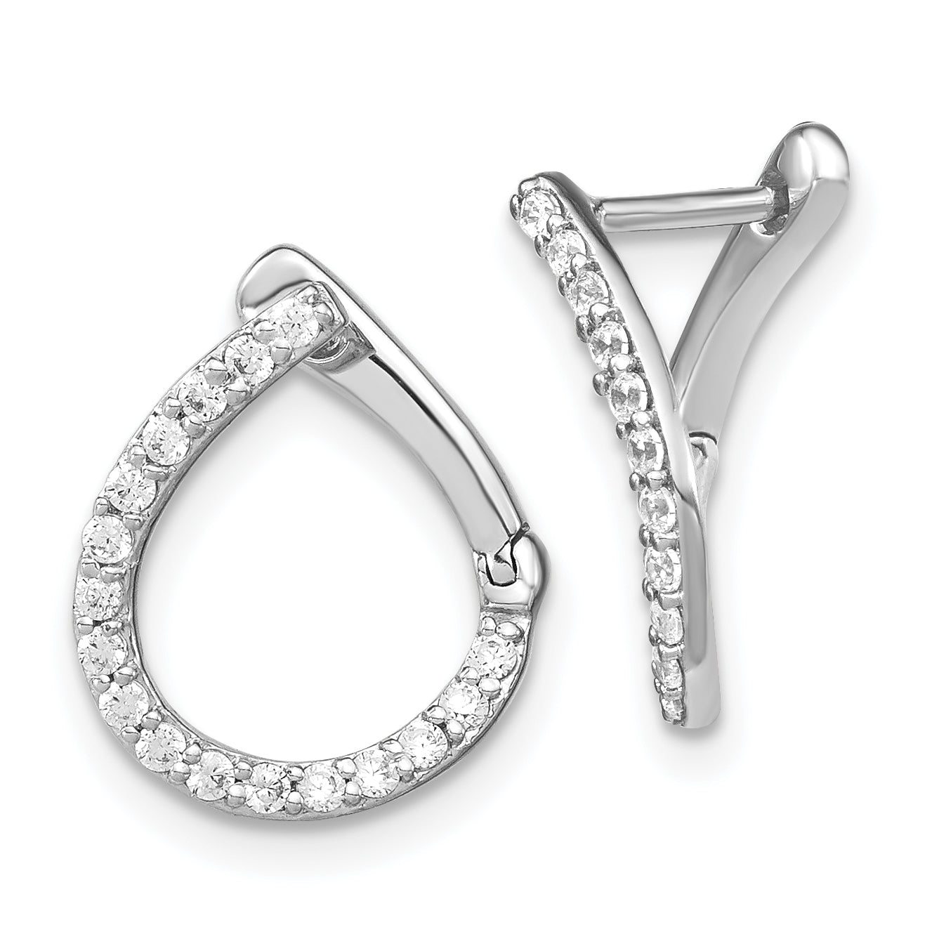 14K White Gold Lab Grown Diamond Vs/Si Fgh Fancy Twist Hoop Earrings