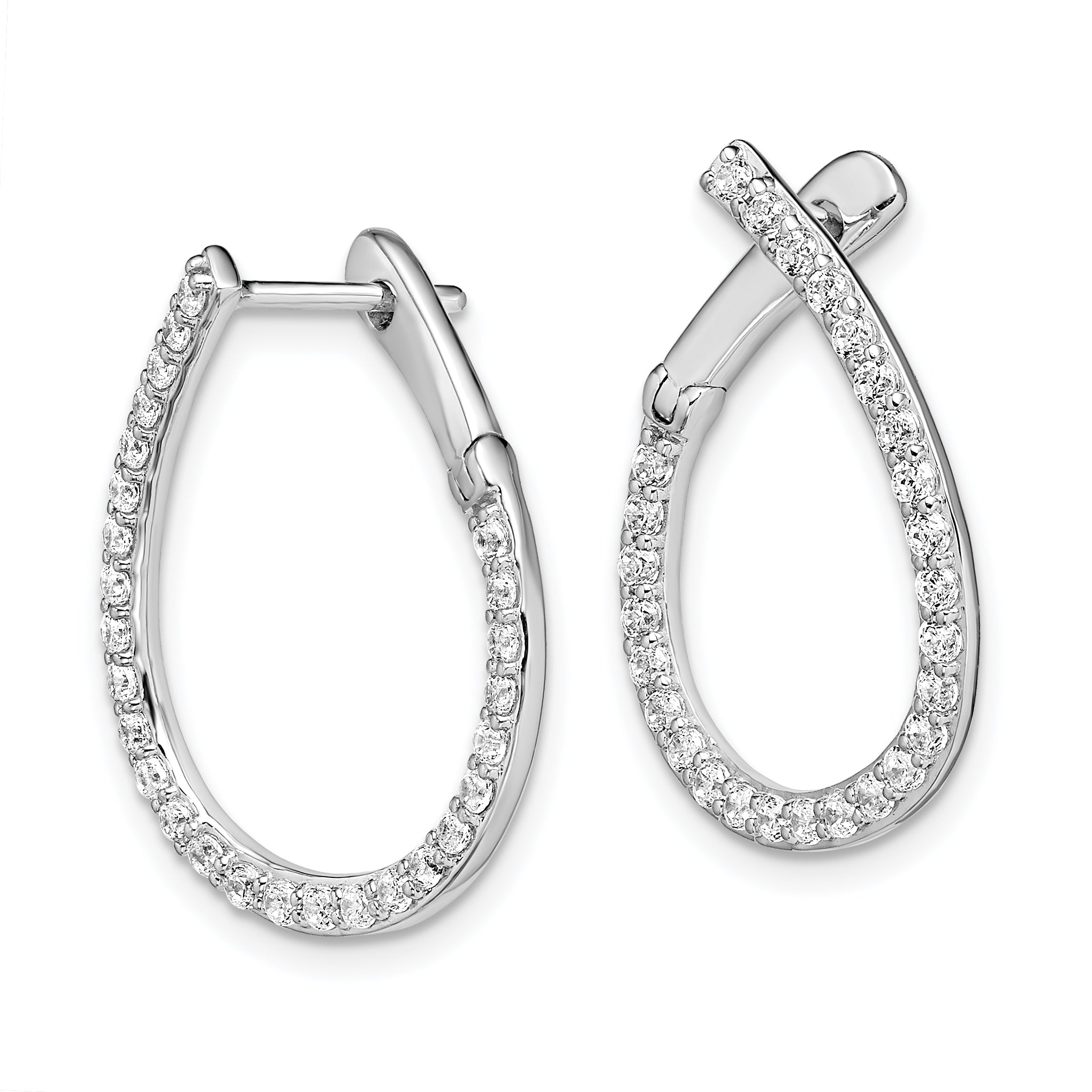 14K White Gold Lab Grown Diamond Vs/Si Fgh Fancy Twist Hoop Earrings