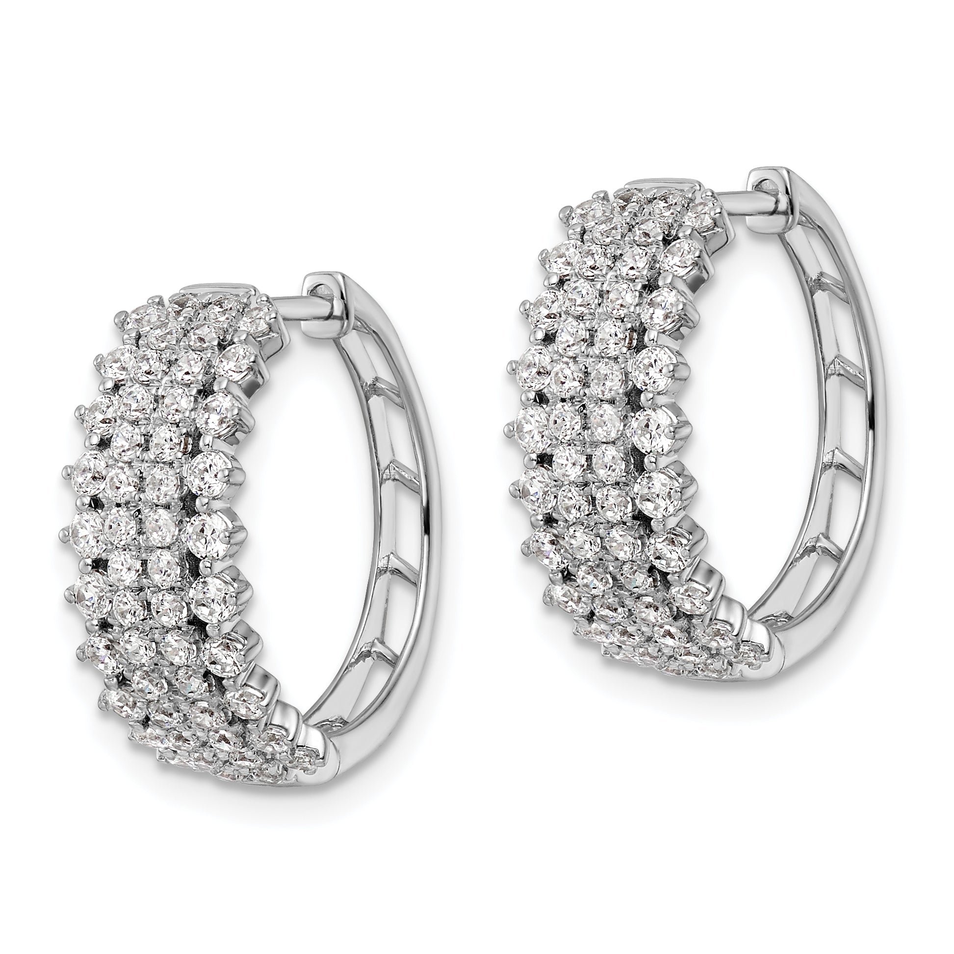 14K White Gold Lab Grown Diamond Vs/Si Fgh Hinged Hoop Earrings
