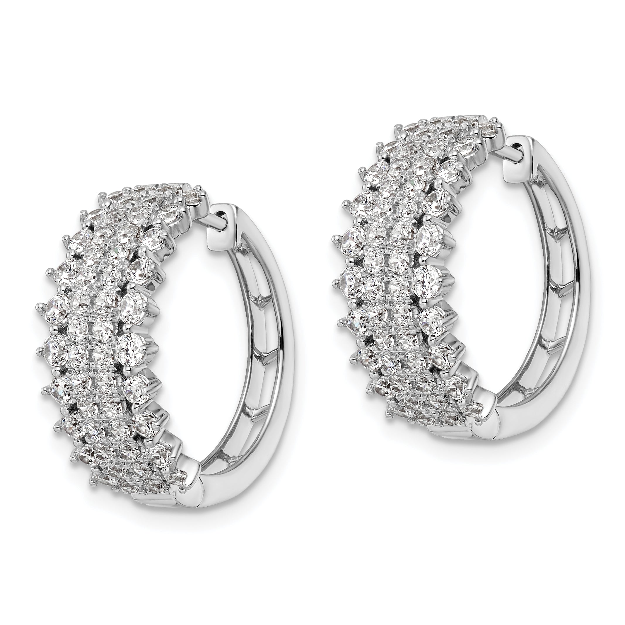 14K White Gold Lab Grown Diamond Vs/Si Fgh Hinged Hoop Earrings