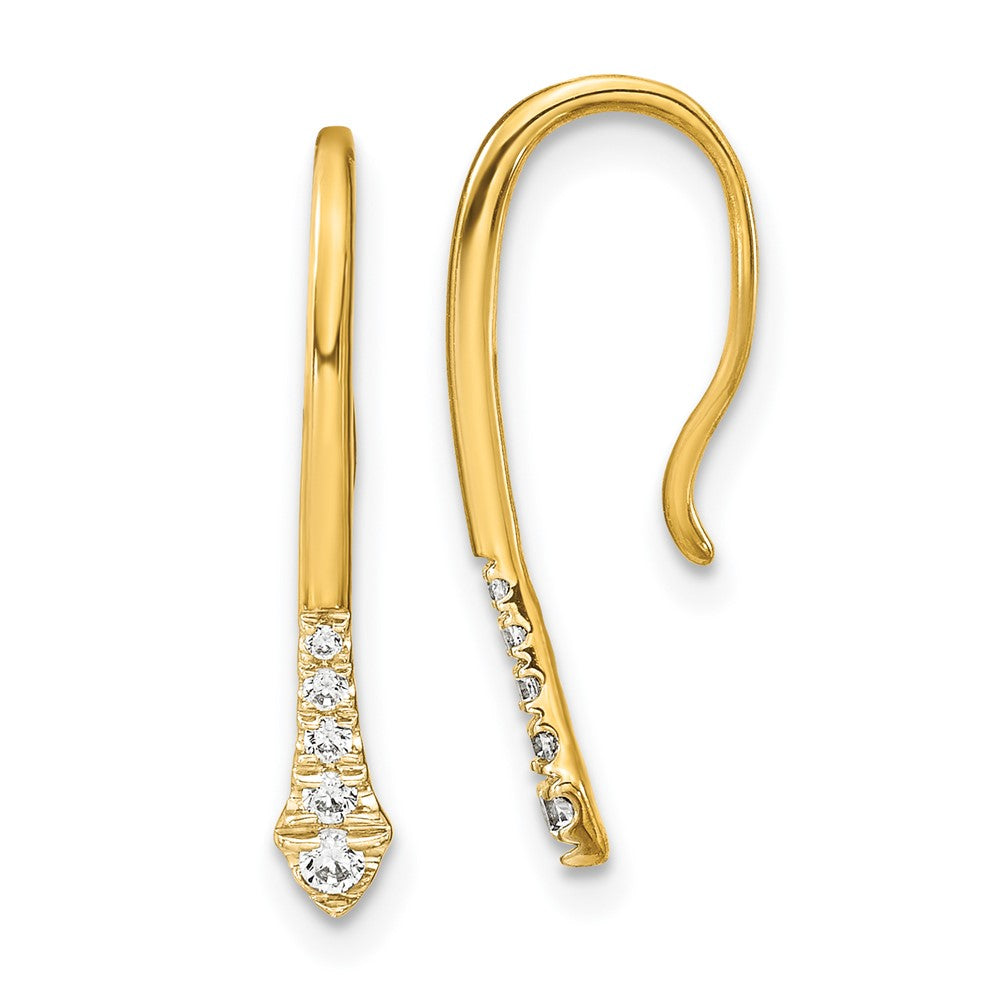14K Lab Grown VS/SI FGH Dia Drop Wire Earrings