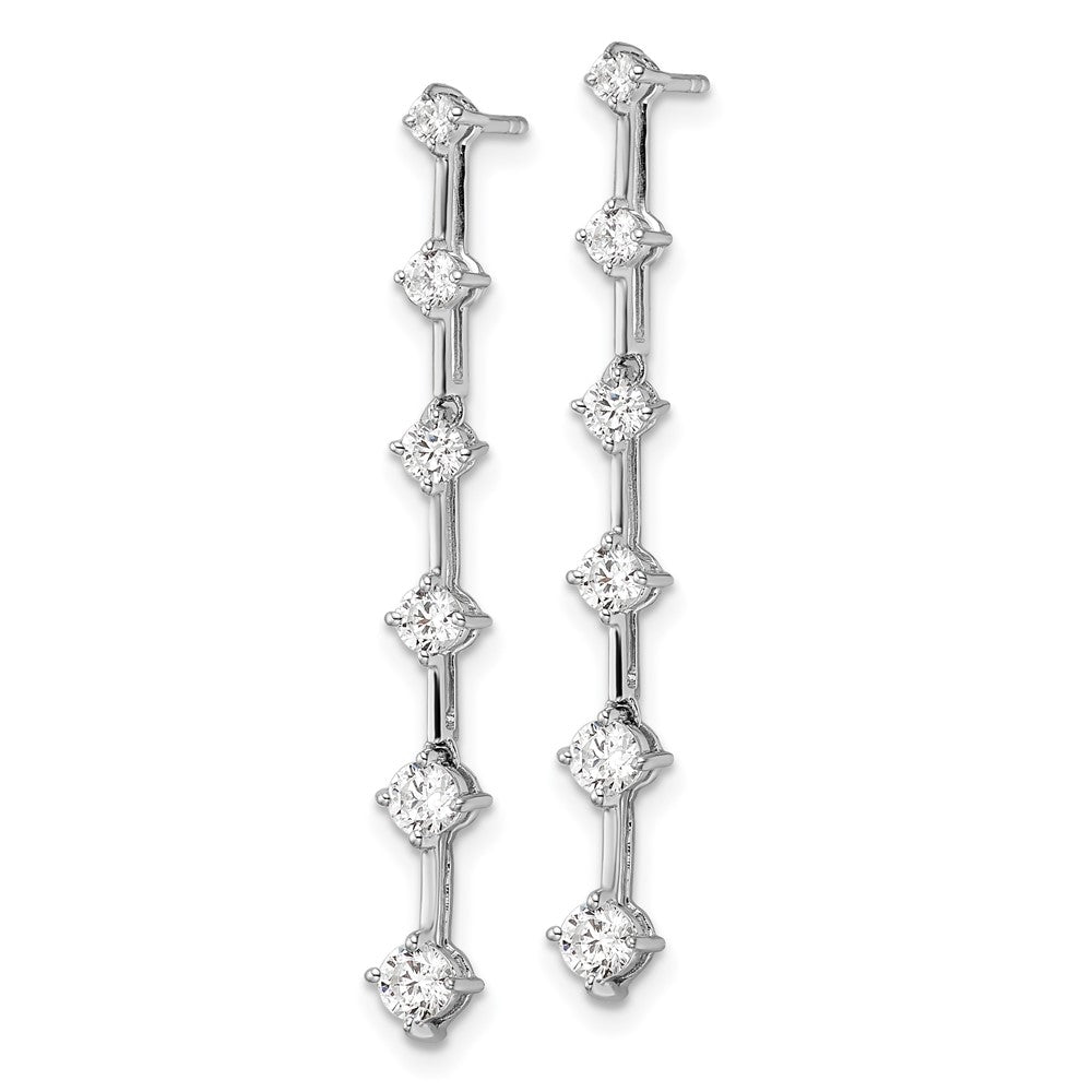 14K White Gold Lab Grown Diamond VS/SI FGH 6 Stone Post Dangle Earri