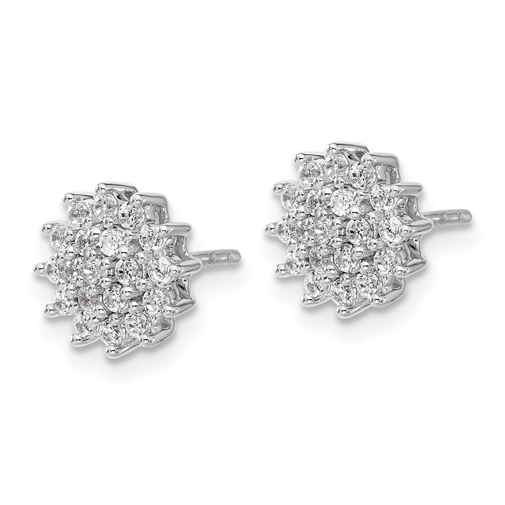 14K White Gold Lab Grown Diamond VS/SI FGH Cluster Post Earrings