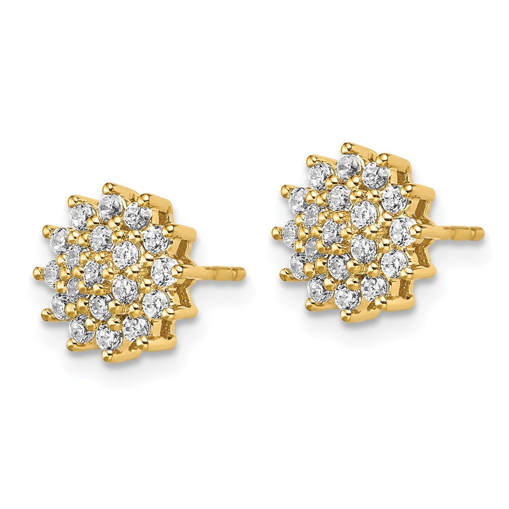 14K Lab Grown Diamond VS/SI FGH Cluster Post Earrings