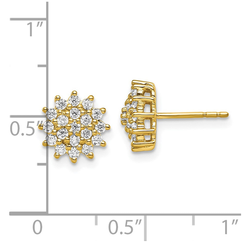 14K Lab Grown Diamond VS/SI FGH Cluster Post Earrings