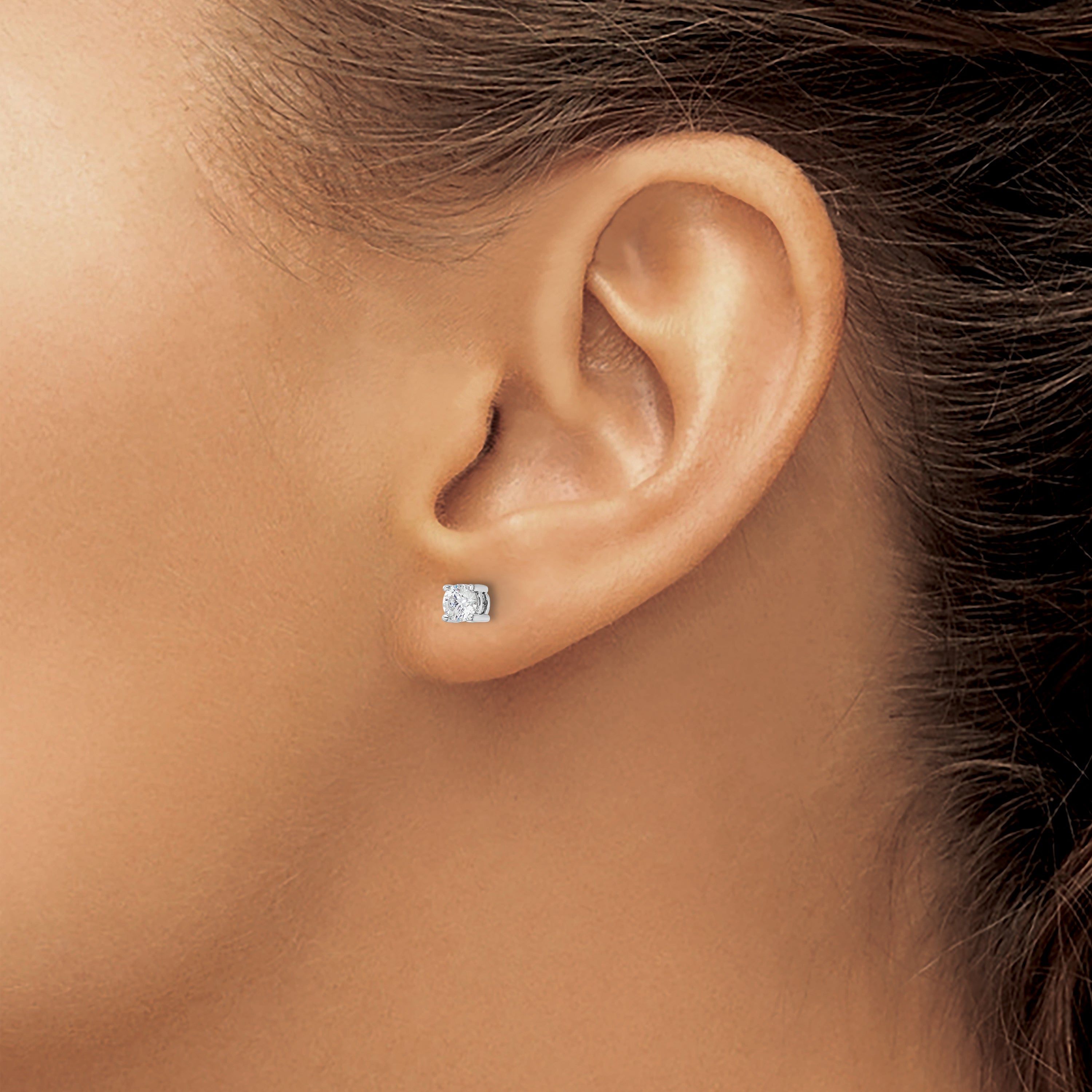 14K White Gold Lab Grown Vs/Si Fgh Dia Fashion Earrings