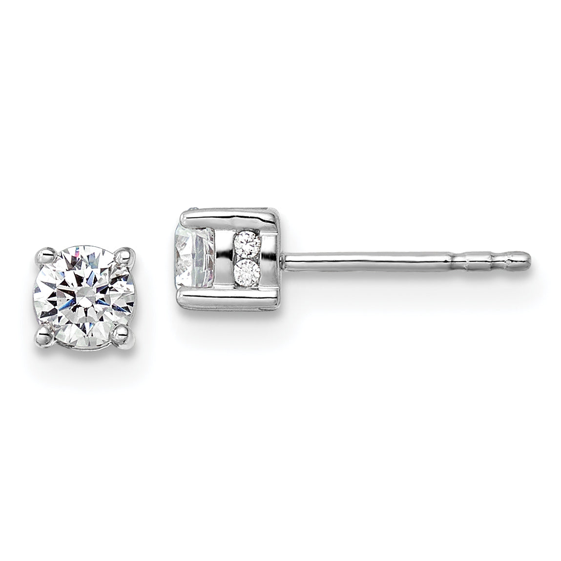 14K White Gold Lab Grown Vs/Si Fgh Dia Fashion Earrings