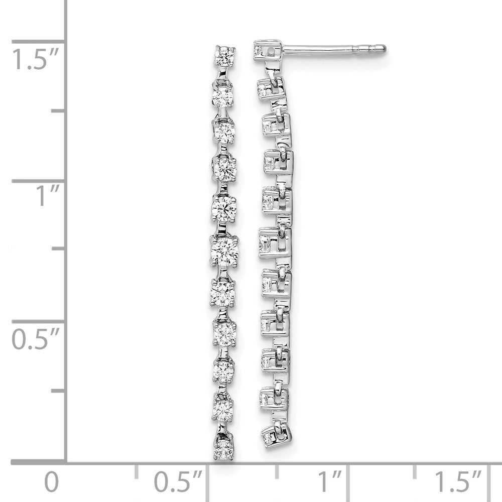 14K White Gold Lab Grown Diamond VS/SI FGH Post Dangle Earrings