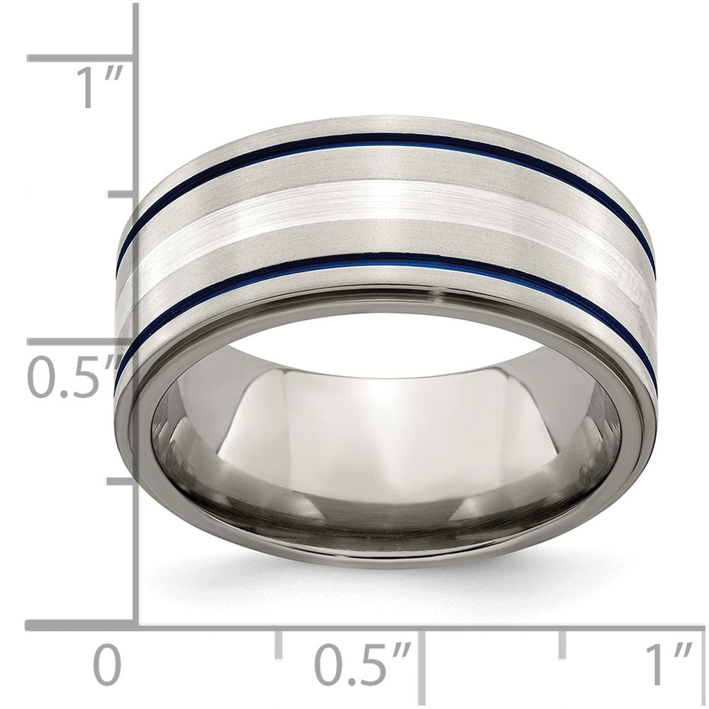 Edward Mirell Titanium w/Argentium Sterling Silver Anodized 10mm Band