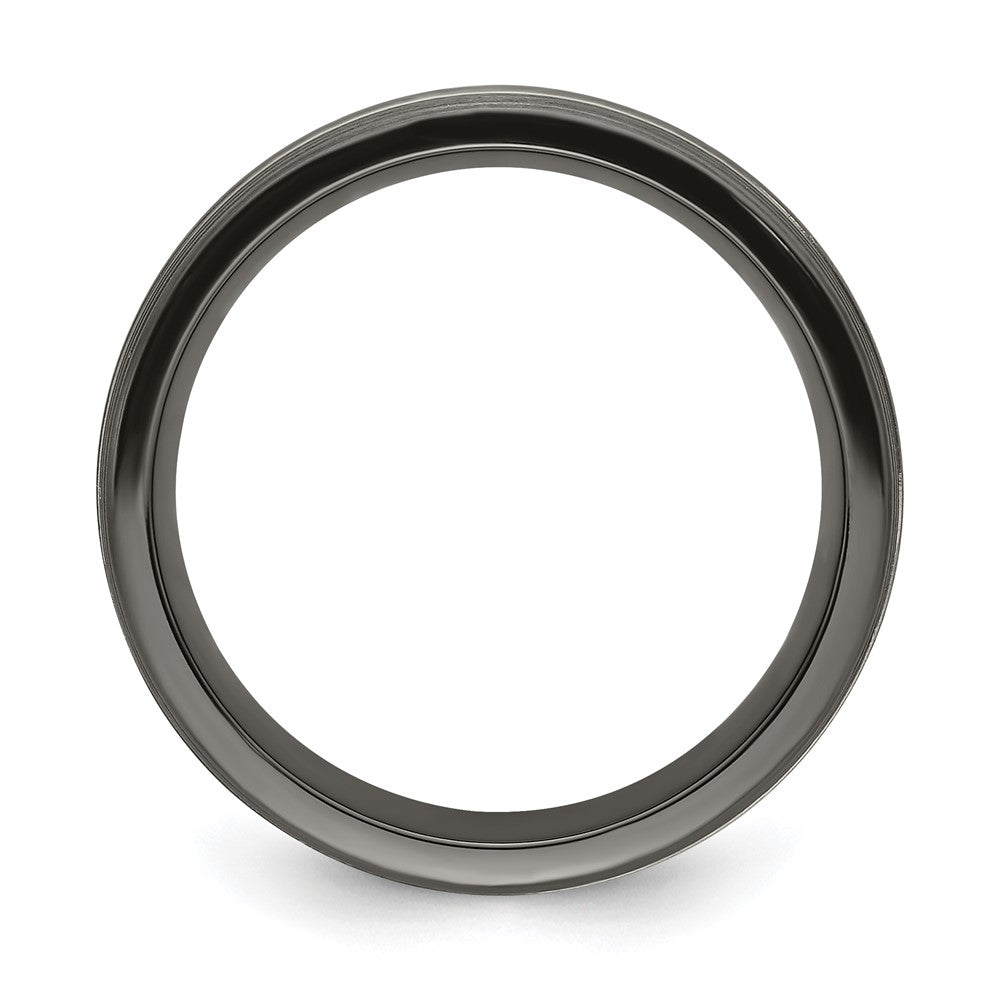 Edward Mirell Titanium Black Ti Textured Lines 7mm Band