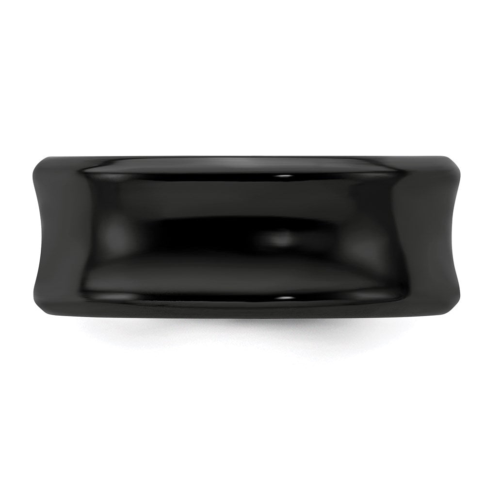 Edward Mirell Titanium Black Ti Polished Concave 9mm Band