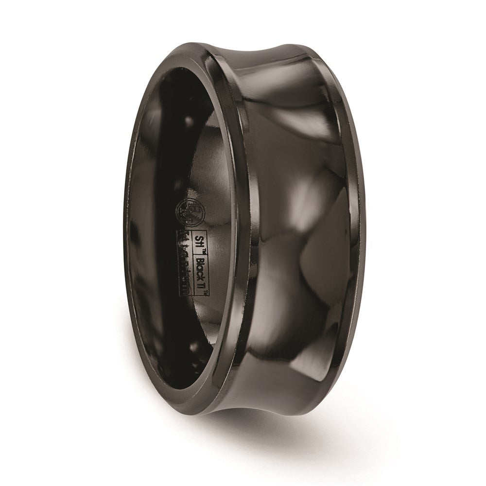 Edward Mirell Titanium Black Ti Polished Concave 9mm Band