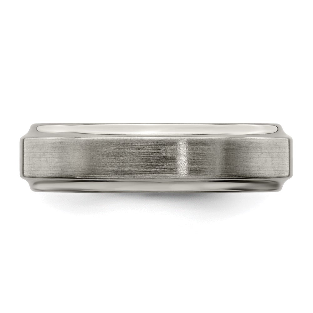Edward Mirell Titanium Brushed & Polished Beveled 6mm Band