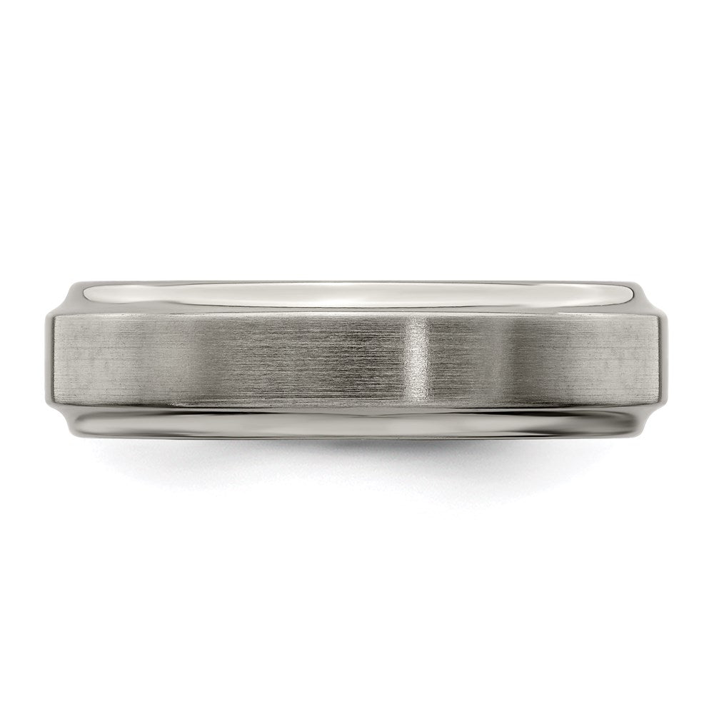 Edward Mirell Titanium Brushed & Polished Beveled 6mm Band