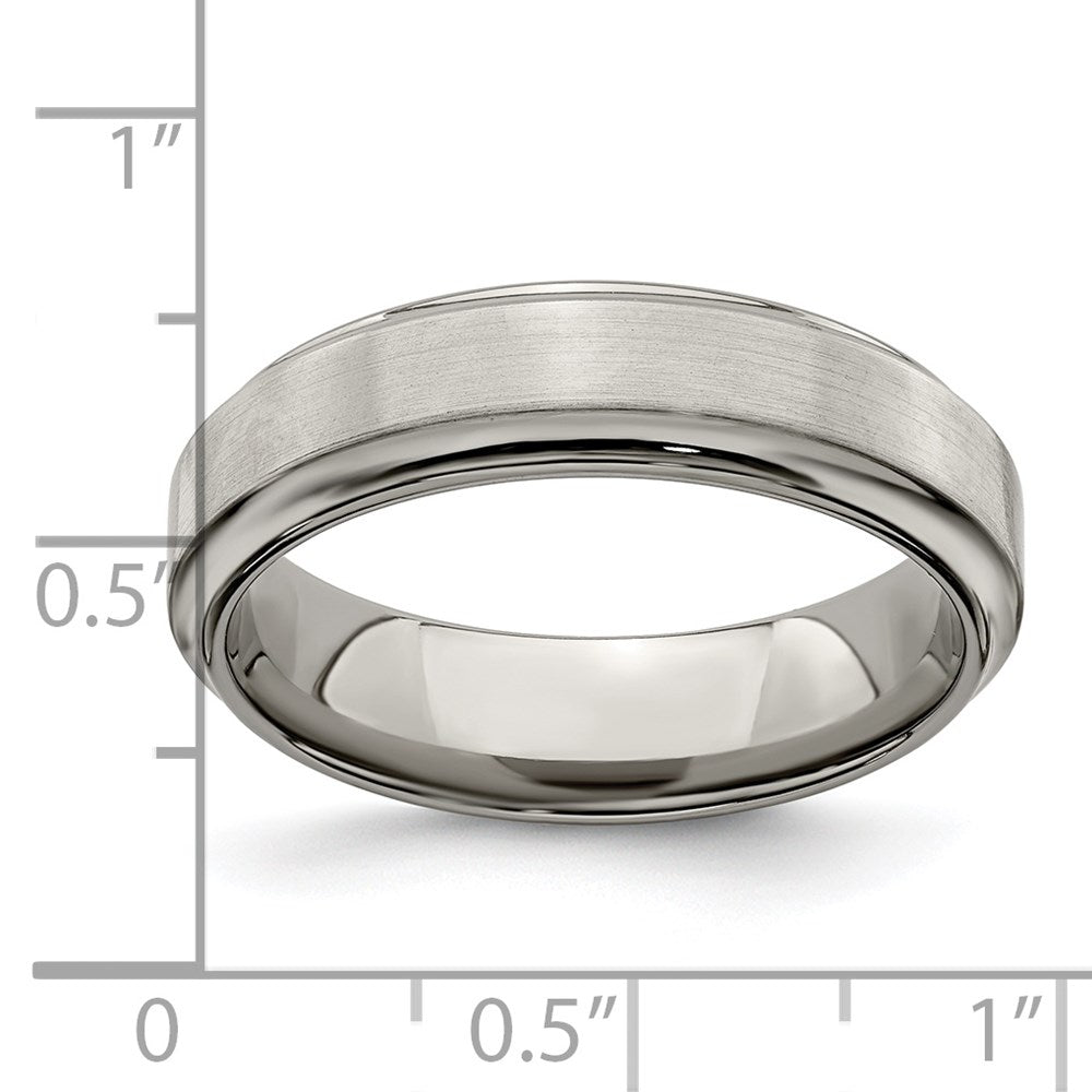 Edward Mirell Titanium Brushed & Polished Beveled 6mm Band