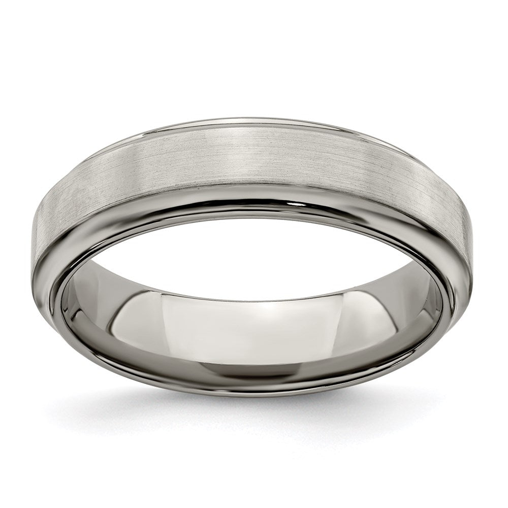 Edward Mirell Titanium Brushed & Polished Beveled 6mm Band