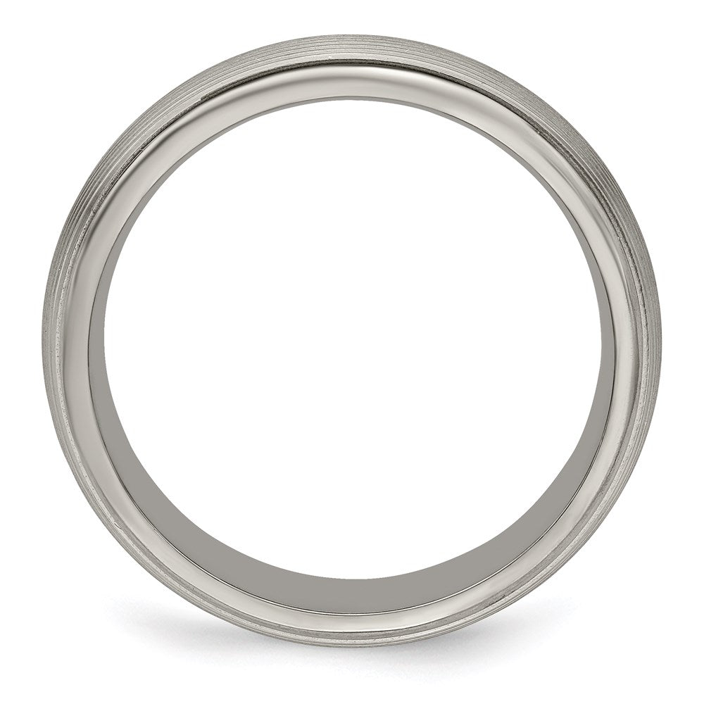 Edward Mirell Titanium Polished Textured Domed 6mm Band