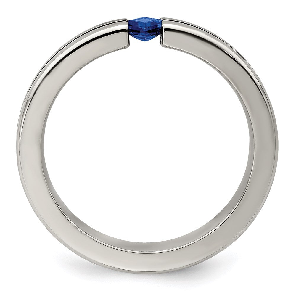 Edward Mirell Titanium Sapphire & Blue Anodized 4mm Band