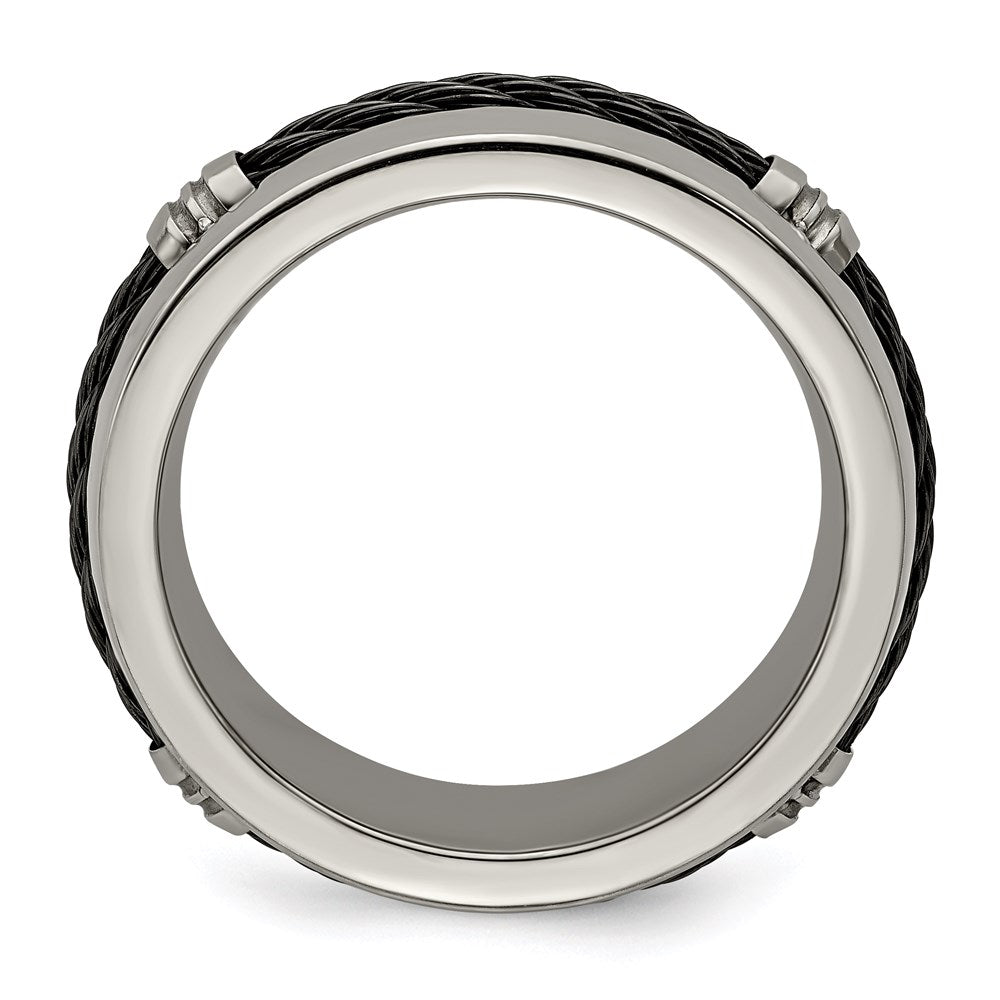 Edward Mirell Titanium & Cable Polished 7mm Band