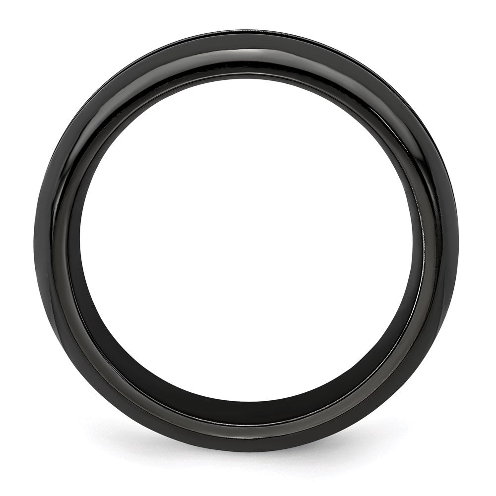 Edward Mirell Black Ti Rainbow Anodized Center Polished 6mm Band