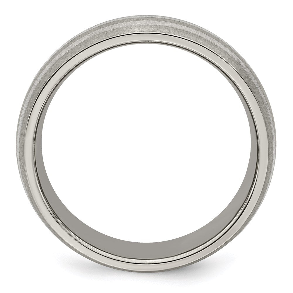 Edward Mirell Titanium with Sterling Silver Inlay Brushed 7mm Band